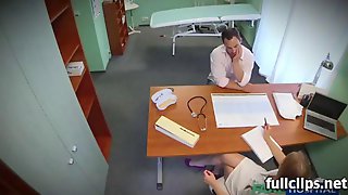 Hidden cam doctor fucks a patient on an office desk